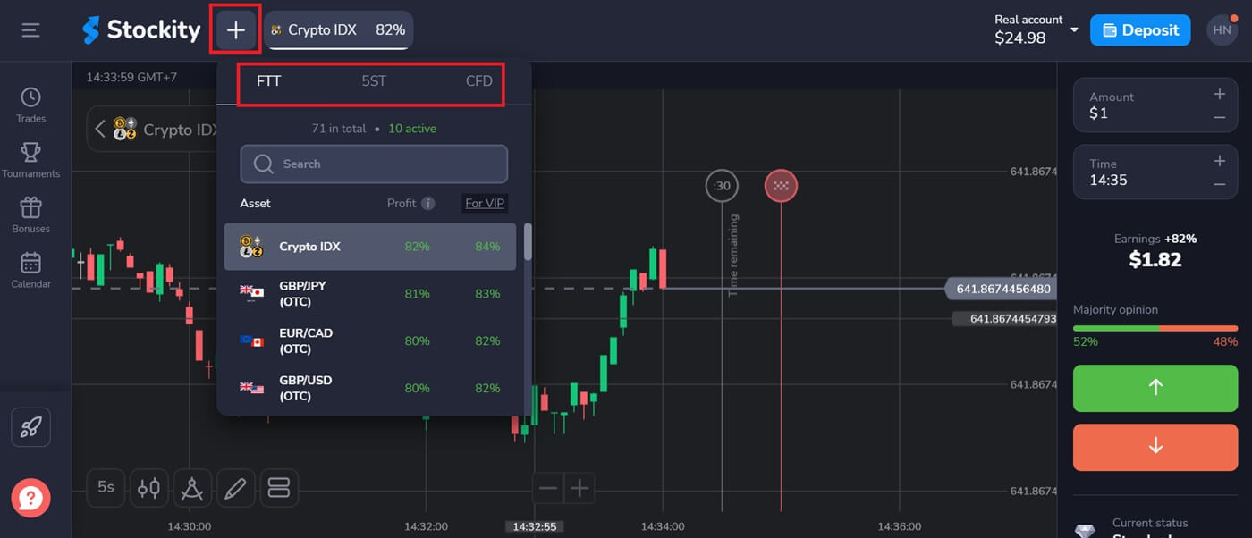 Login e negociação Stockity: inicie opções binárias, Forex e criptografia