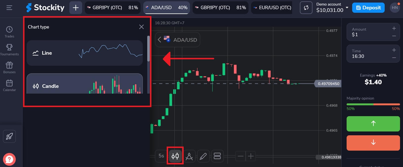 Login e negociação Stockity: inicie opções binárias, Forex e criptografia